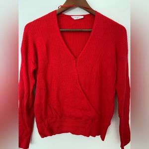 Elodie bright red sweater with wrap effect, size medium
